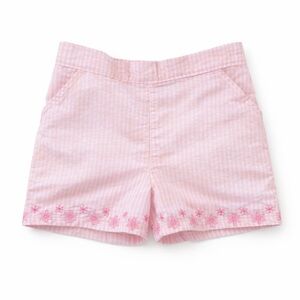 Draper James Pink White Striped Girl’s Shorts Sz 6 Adjustable Waist 100% Cotton